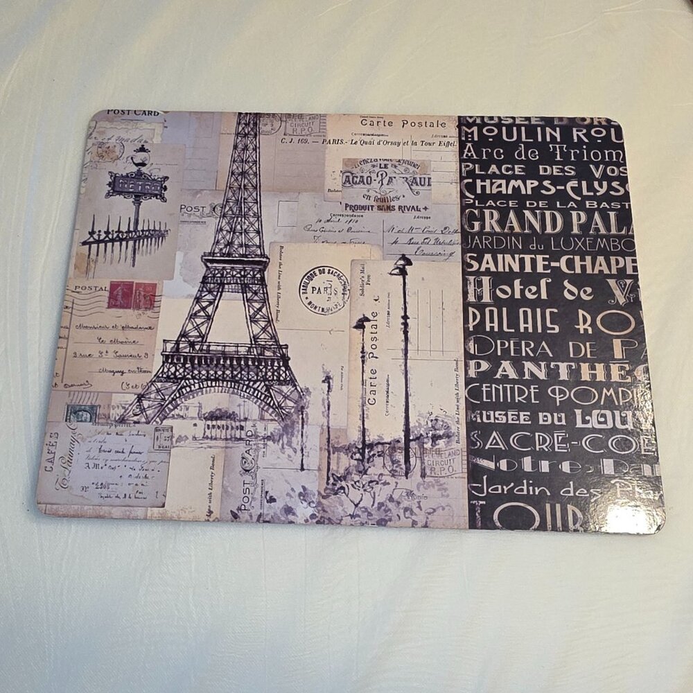Paris Eiffel Tower Sign Home Decor Board Placemat Kitschy Novelty City Themed